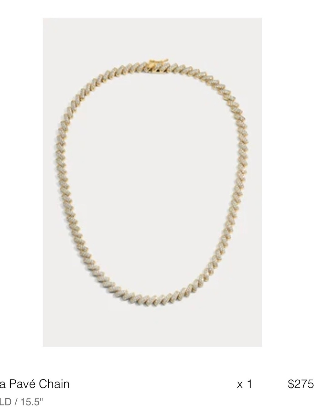 Gold Pavé Cuban Chain Necklace - Sparkling Women's Jewelry